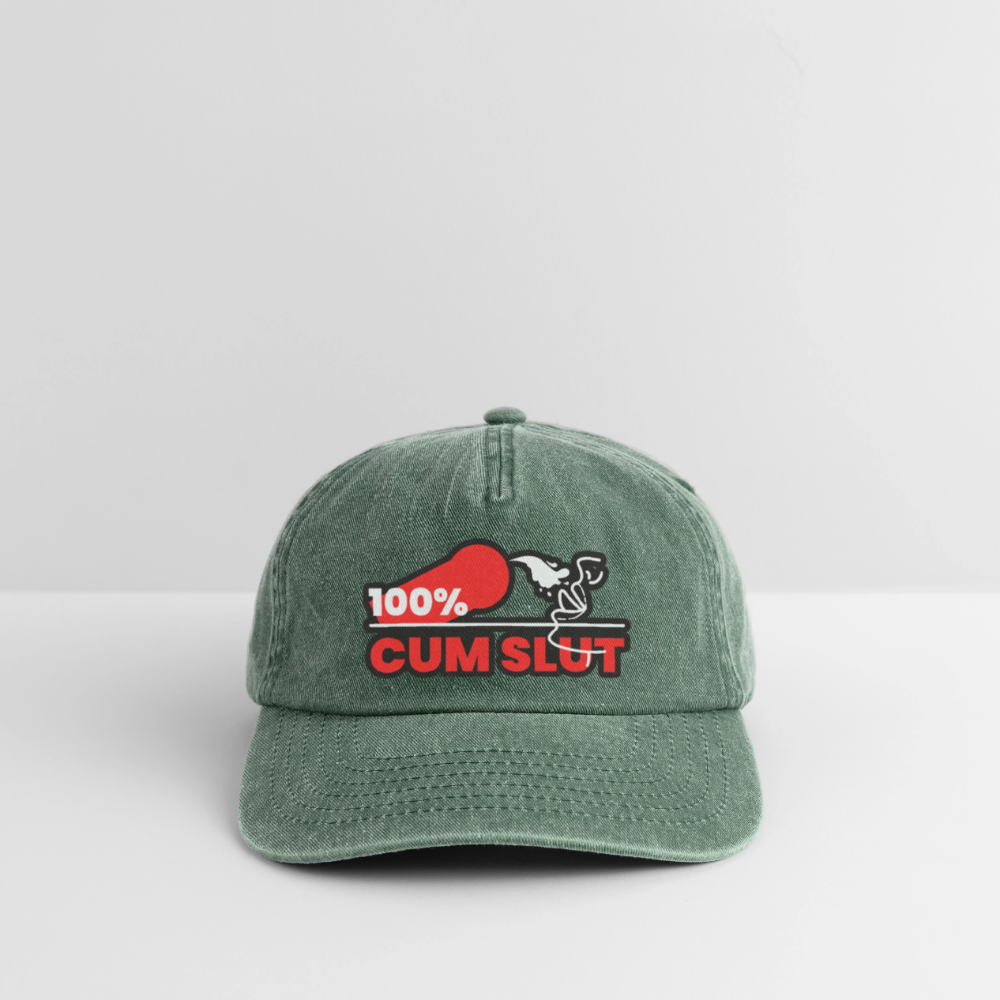 100% CUM SLUT | Kink Fetish Pride Vintage Cap - Vintage Flaschengrün