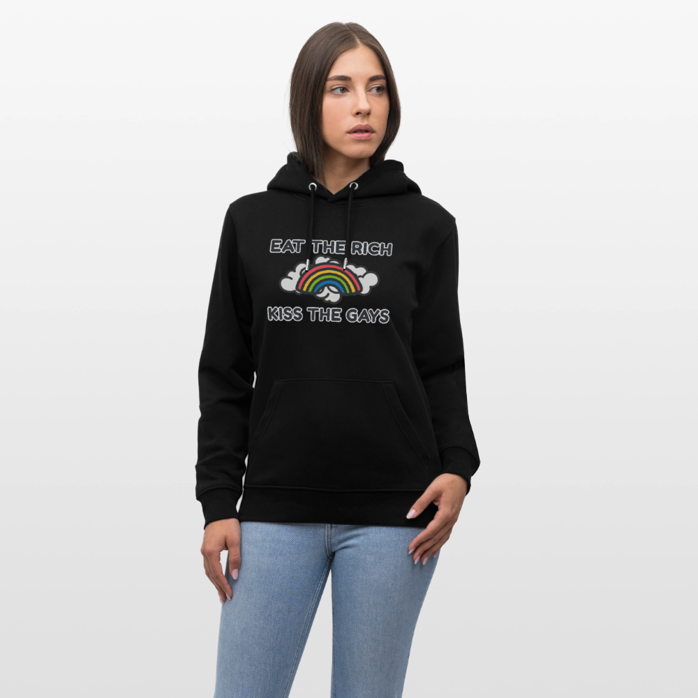Eat the Rich, Kiss the Gays! Unisex Bio Hoodie - Schwarz