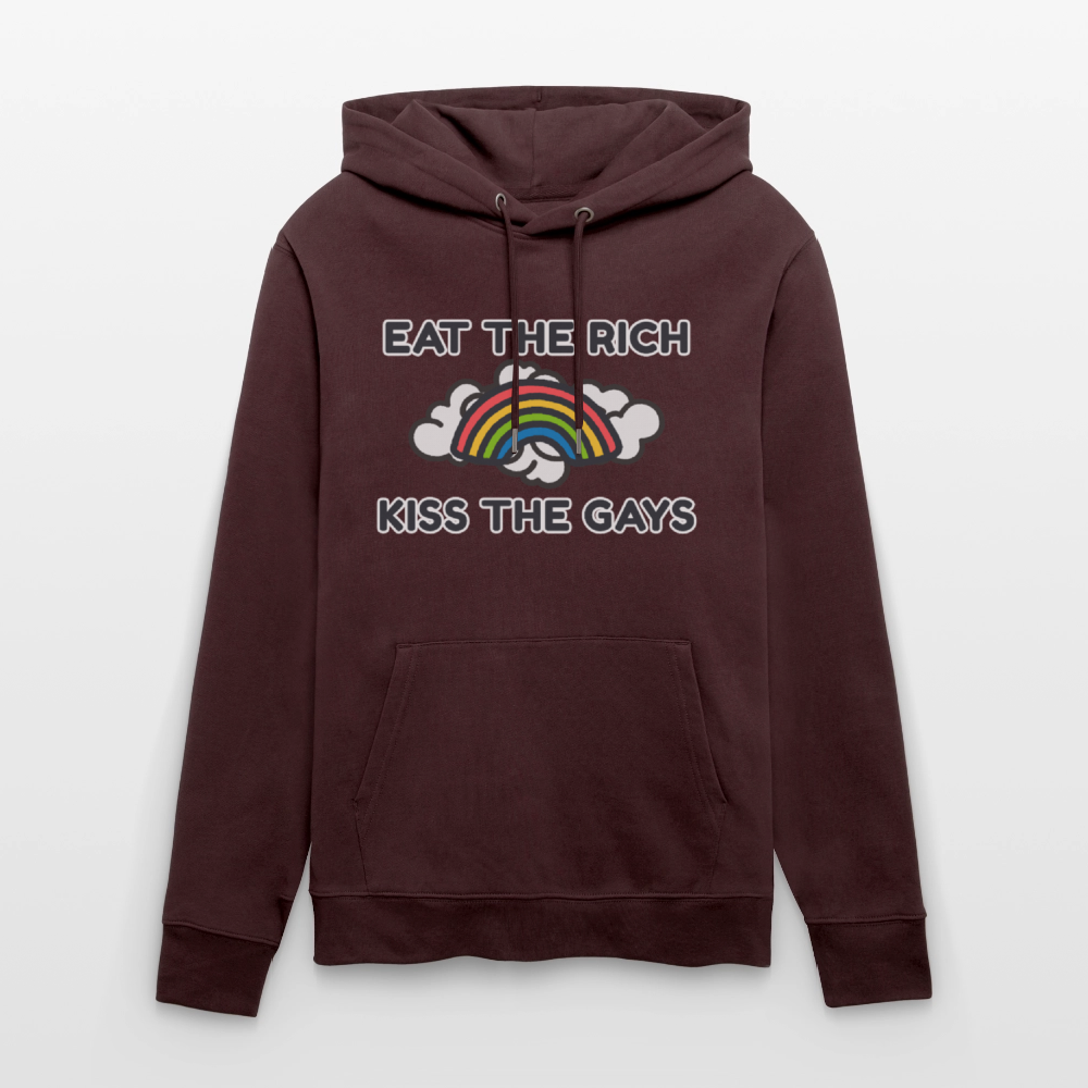 Eat the Rich, Kiss the Gays! Unisex Bio Hoodie - Maroon