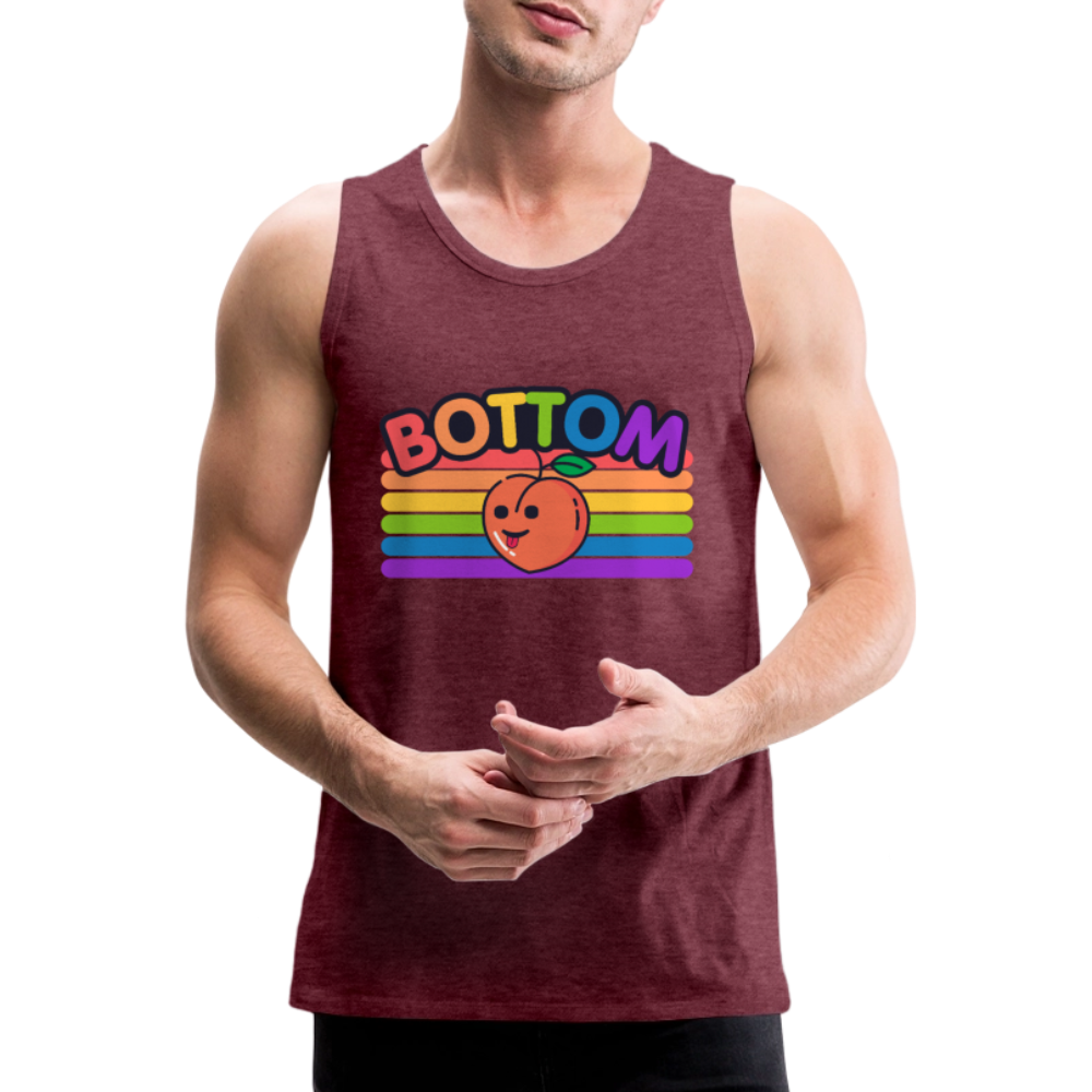 Bottom Gay | Pride Premium Tank Top - Bordeauxrot meliert