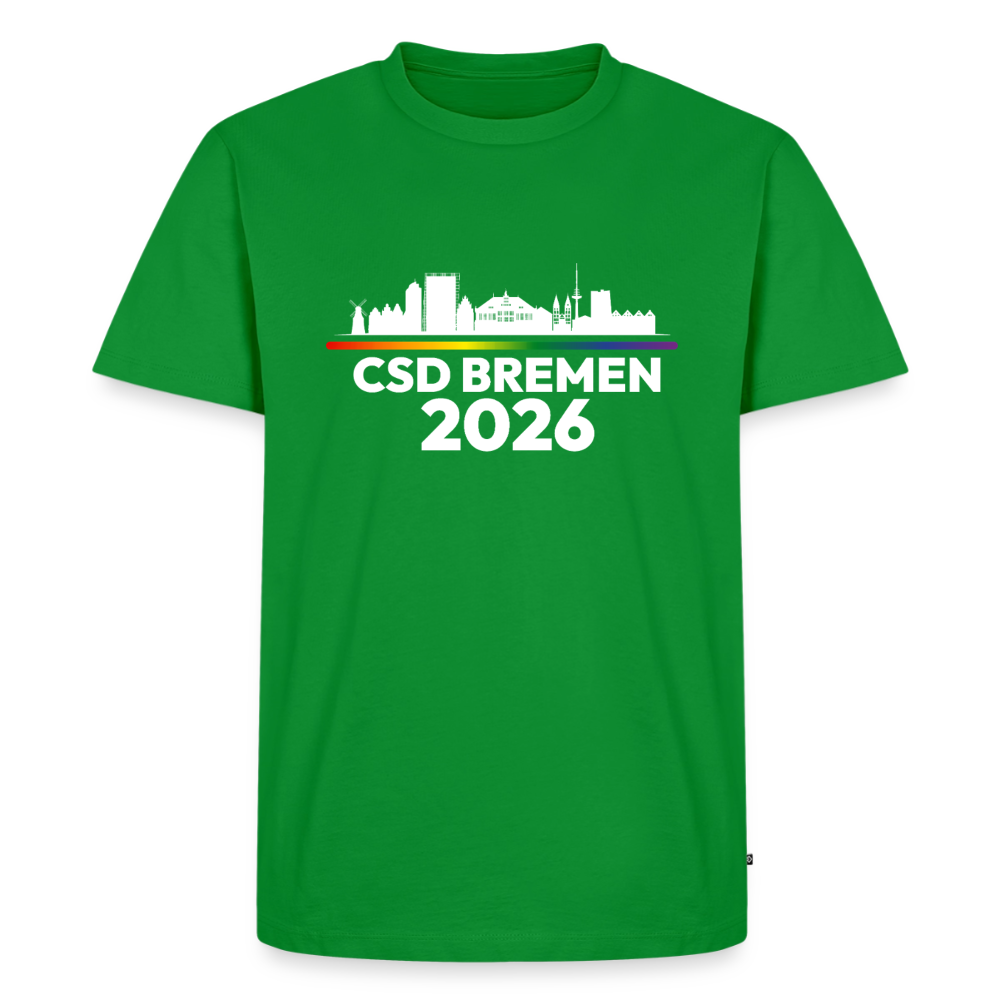 CSD Bremen 2026 Pride Premium T-Shirt (dunkel Farben helle Schrift) - Grün