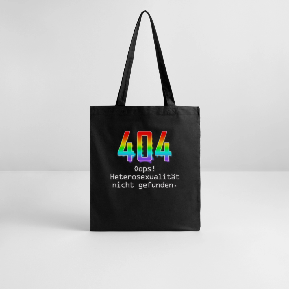 404 ERROR: Heterosexualität nicht gefunden. Pride Bio-Stoffbeutel - Schwarz