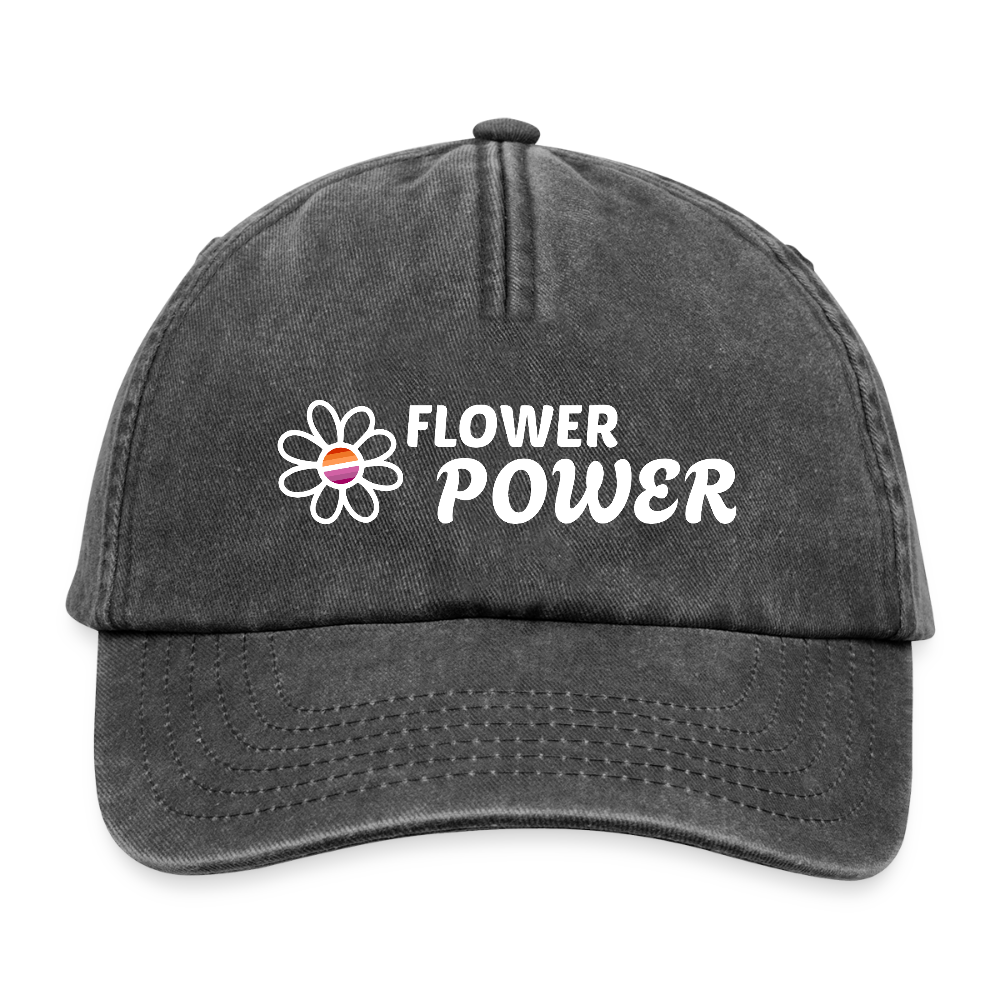 Flower Power! | Lesbian Pride Vintage Cap - Vintage Schwarz
