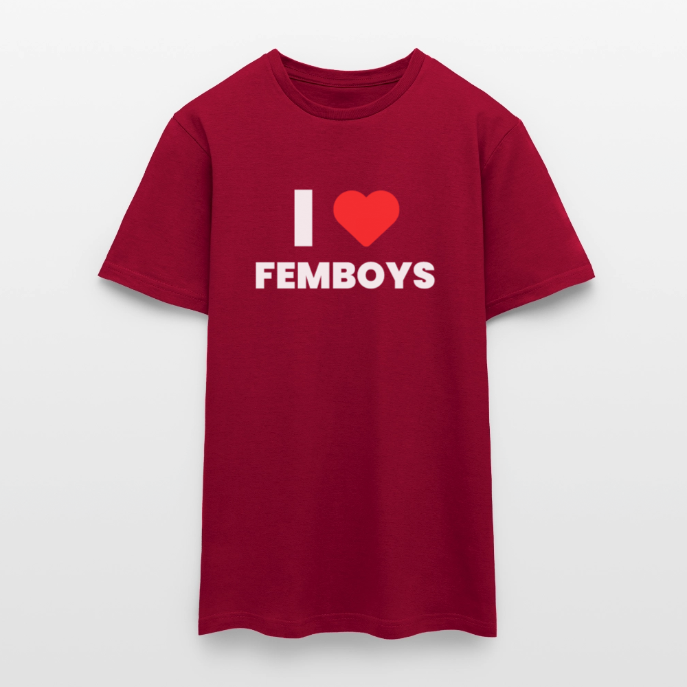 I LOVE FEMBOYS | Kink Fetish Pride T-Shirt - Ziegelrot