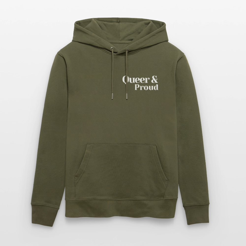 Queer & Proud | Pride Bio-Hoodie Unisex - Khaki Grün