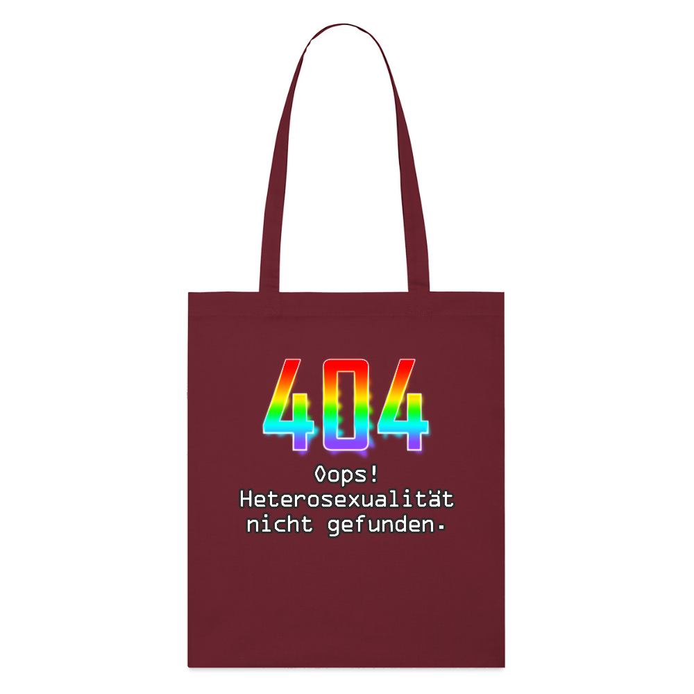 404 ERROR: Heterosexualität nicht gefunden. Pride Bio-Stoffbeutel - Burgunderrot