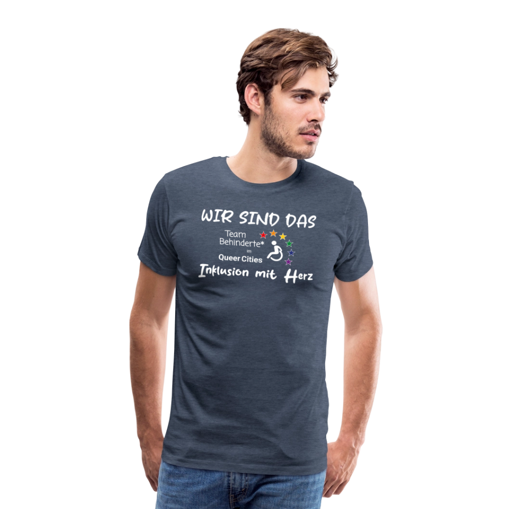 Team Behinderte – Inklusion mit Herz | Solidaritäts-Shirt - Blau meliert