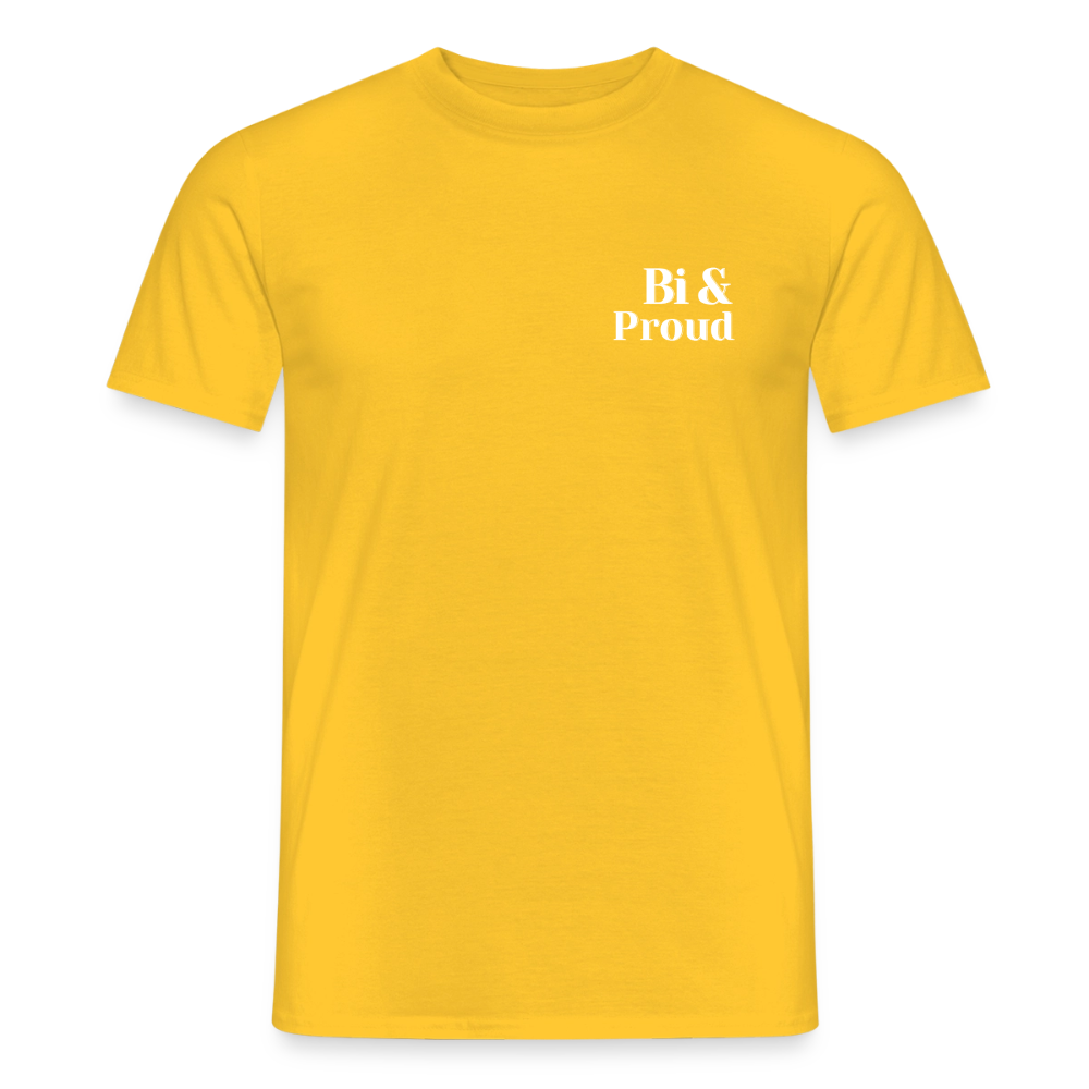 Bi & Proud | Regenbogenherz Pride T-Shirt - Gelb