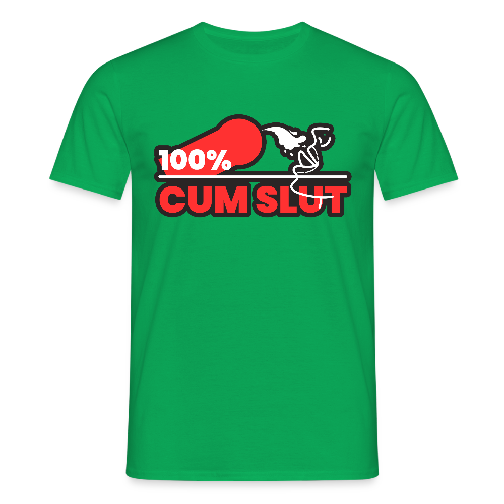 100% CUM SLUT | Kink Fetish Pride T-Shirt - Kelly Green
