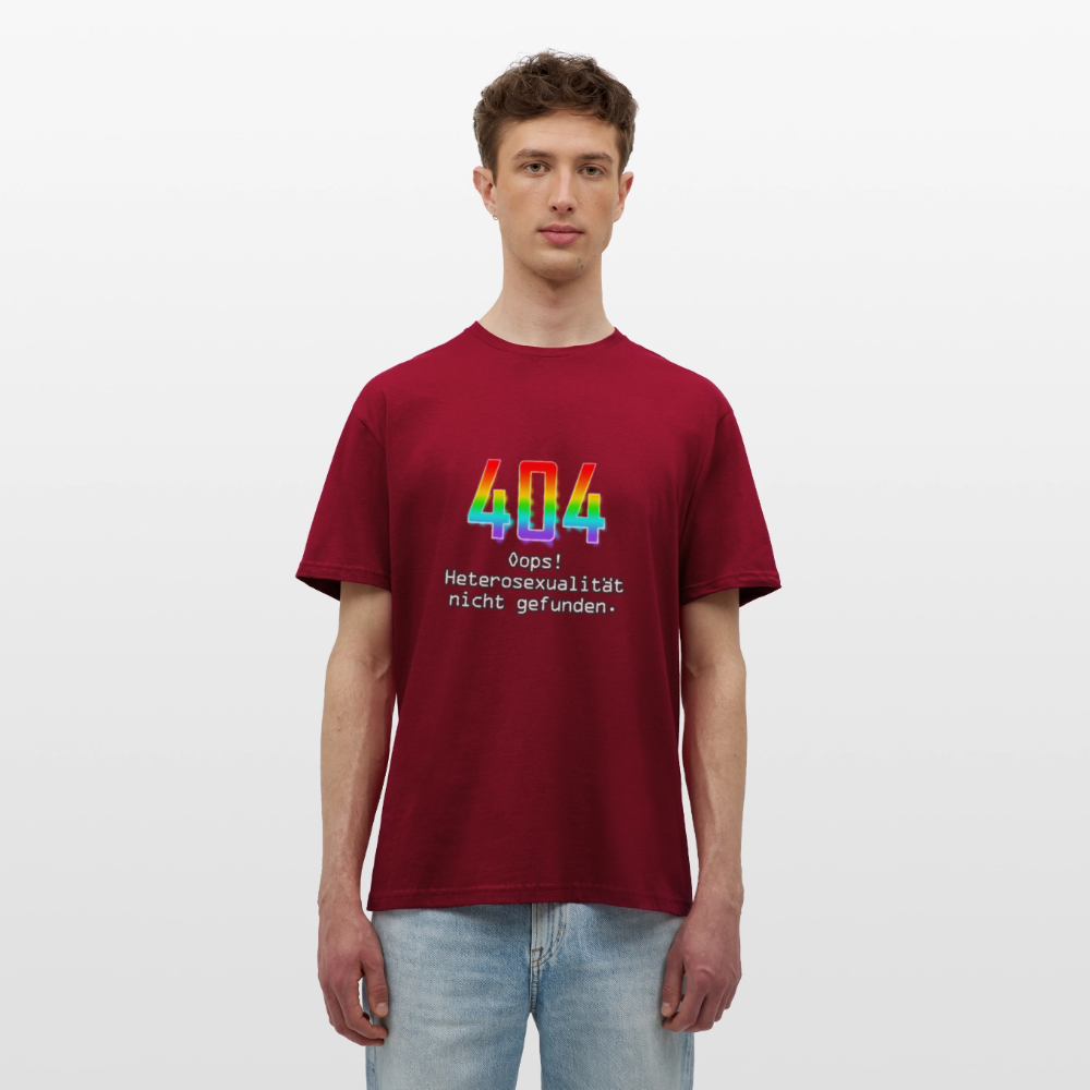 Error: 404 - Keine Heterosexualität Pride T-Shirt - Ziegelrot