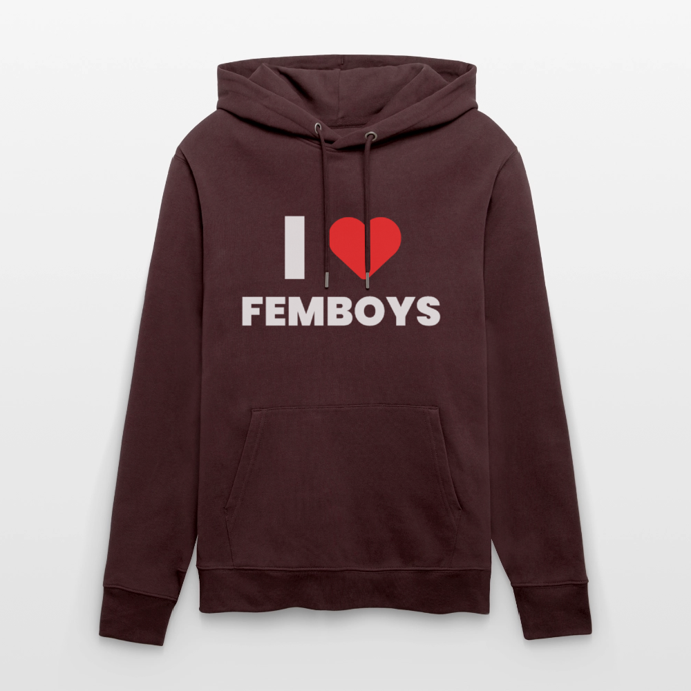 I LOVE FEMBOYS | Kink Fetish Pride Bio-Hoodie Unisex - Maroon