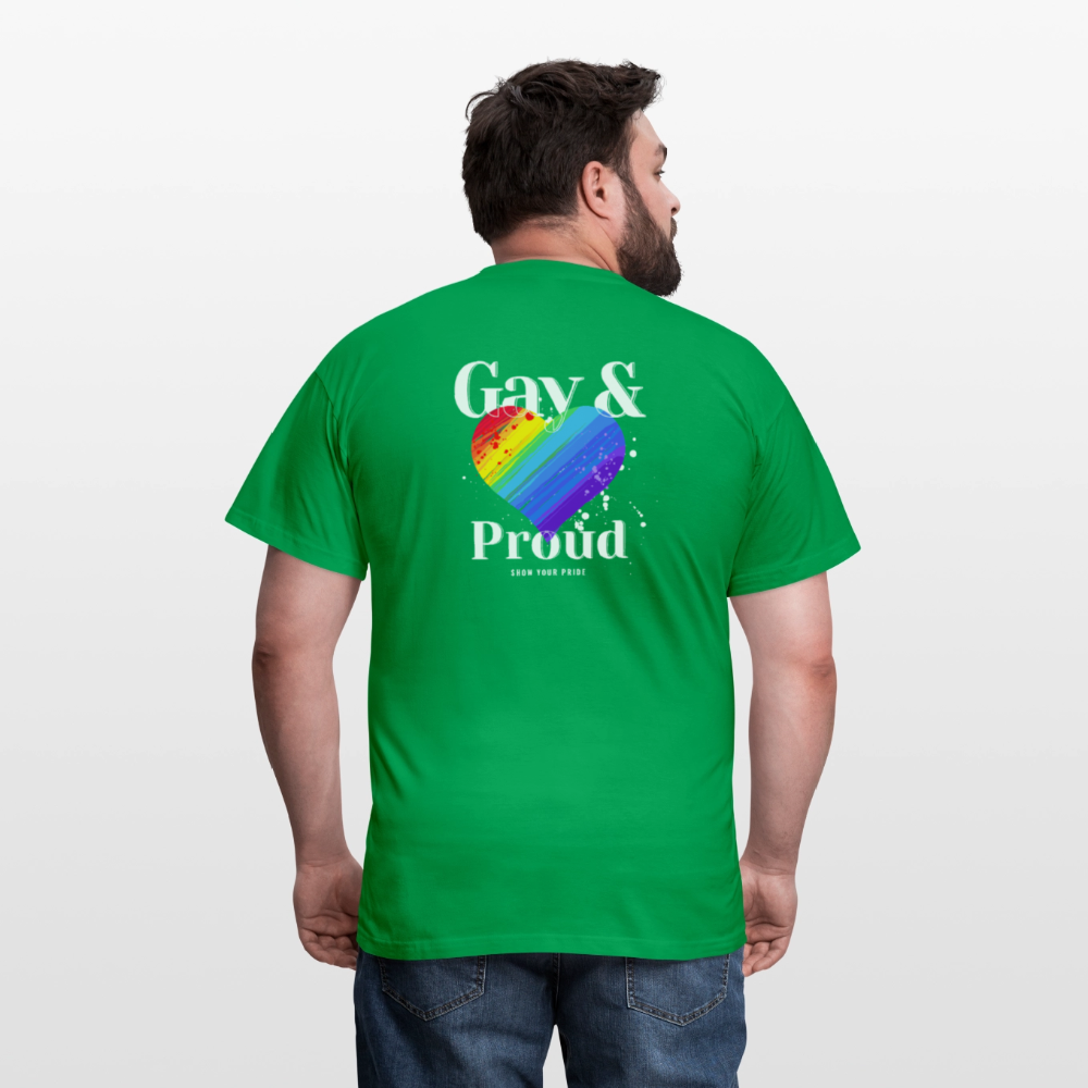 Gay & Proud | Regenbogenherz Pride T-Shirt - Kelly Green