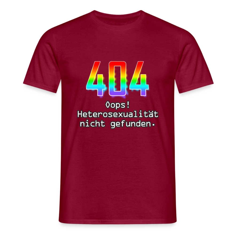 Error: 404 - Keine Heterosexualität Pride T-Shirt - Ziegelrot