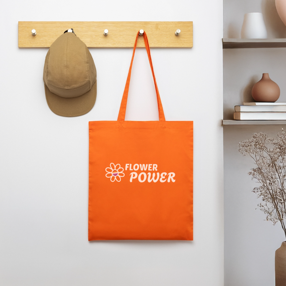 Flower Power | Lesbian Pride Bio-Stoffbeutel - Tieforange