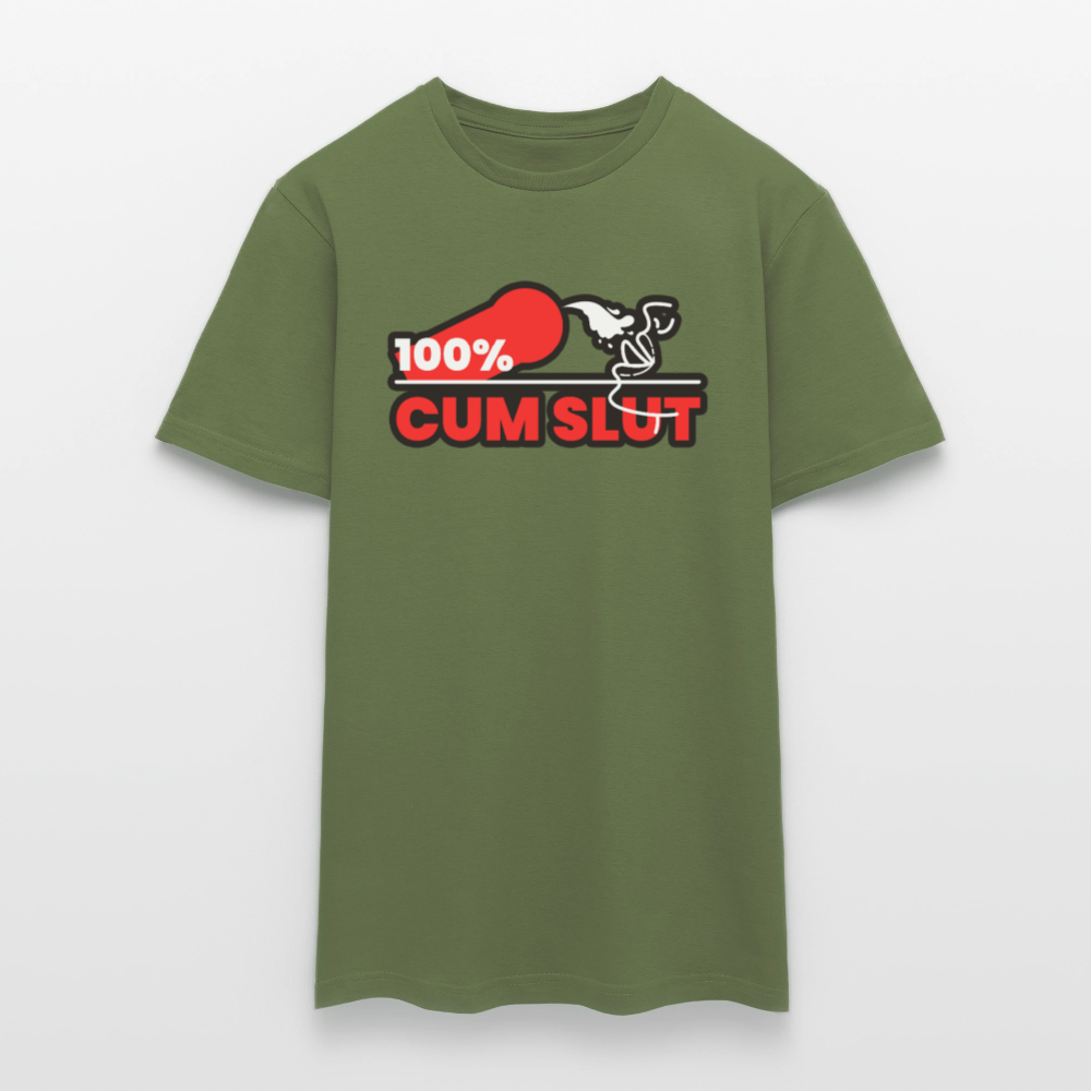 100% CUM SLUT | Kink Fetish Pride T-Shirt - Militärgrün