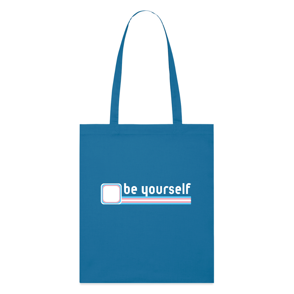 "be yourself" | Trans Pride Bio-Stoffbeutel - Königsblau