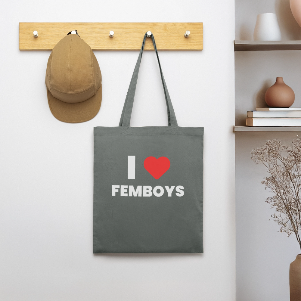 I LOVE FEMBOYS | Kink Fetish Pride Bio-Stoffbeutel - Anthrazit