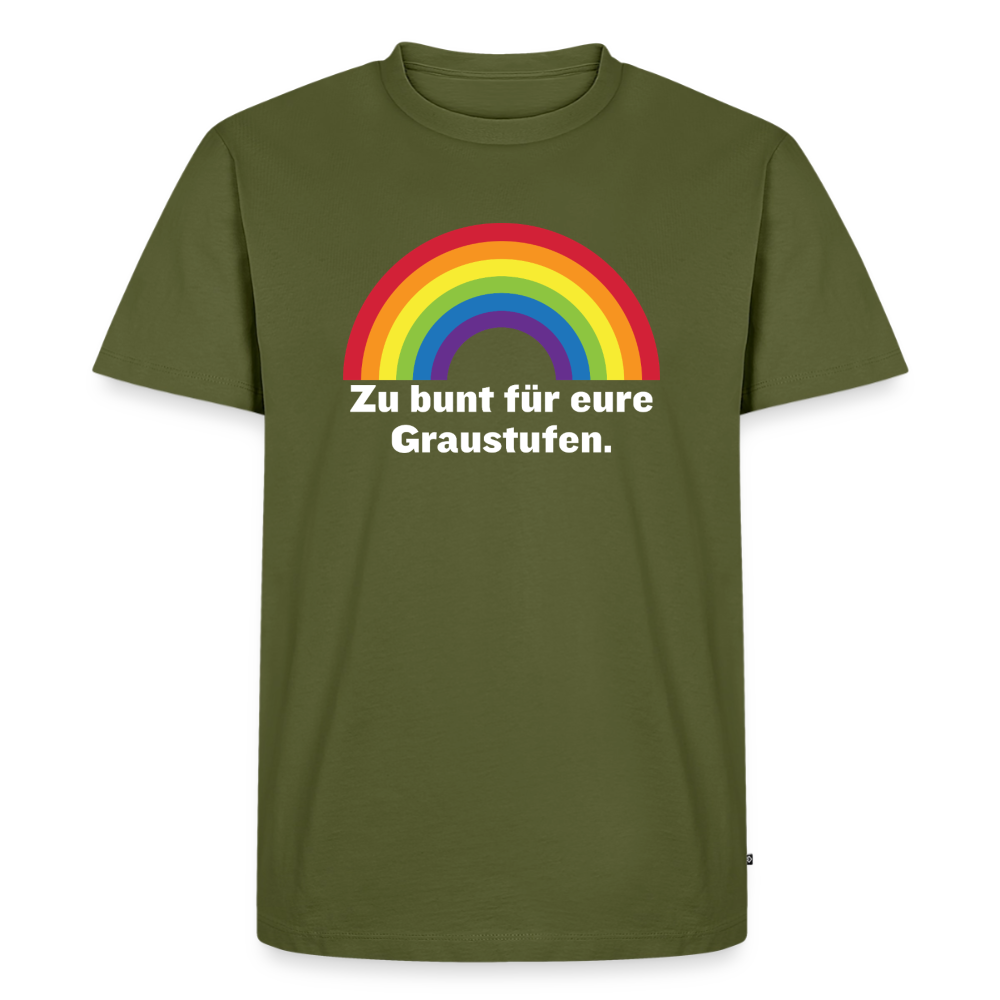 Zu bunt für eure Graustufen Premium Pride T-Shirt - Khaki