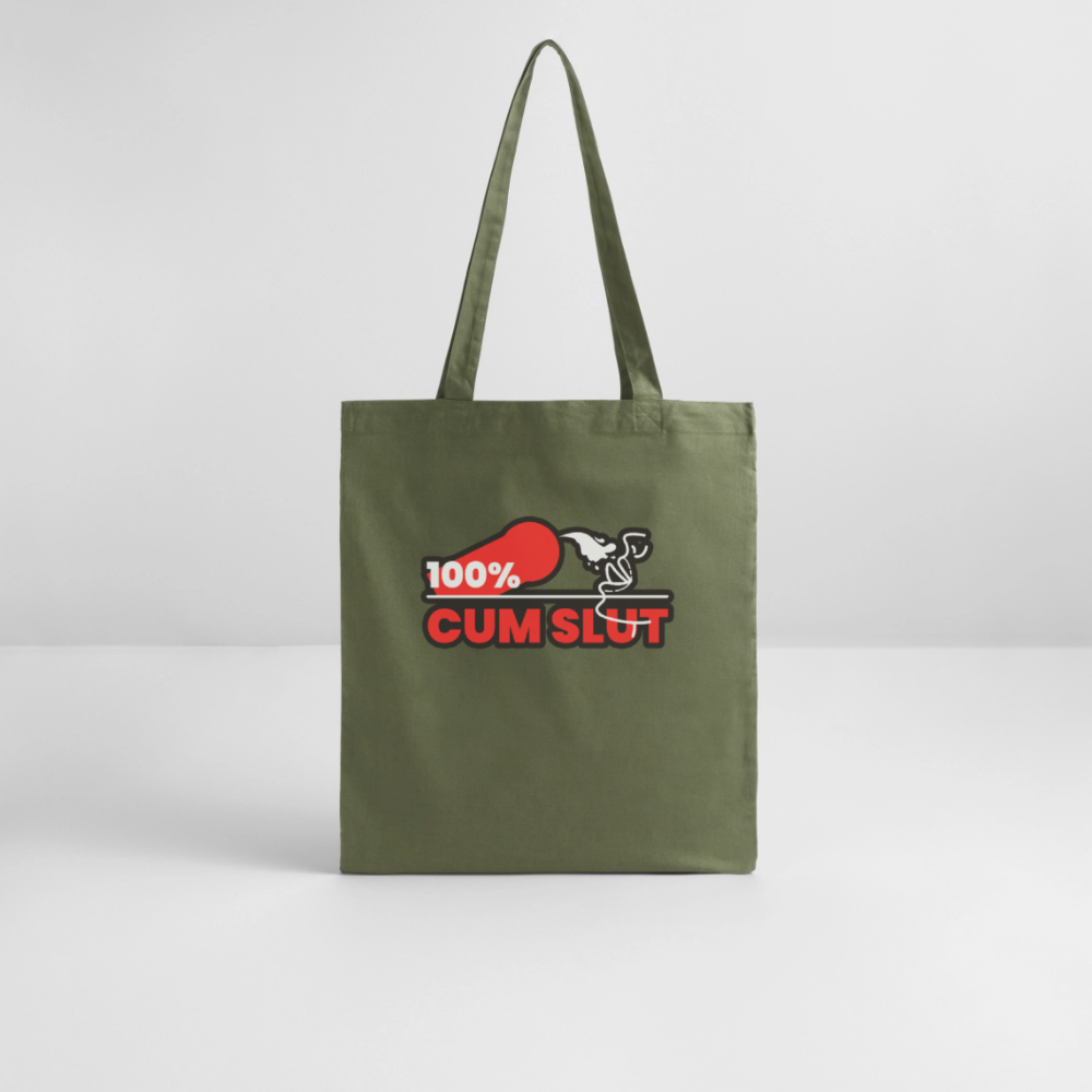 100%CUM SLUT | Kink Fetish Pride Bio-Stoffbeutel - Khaki