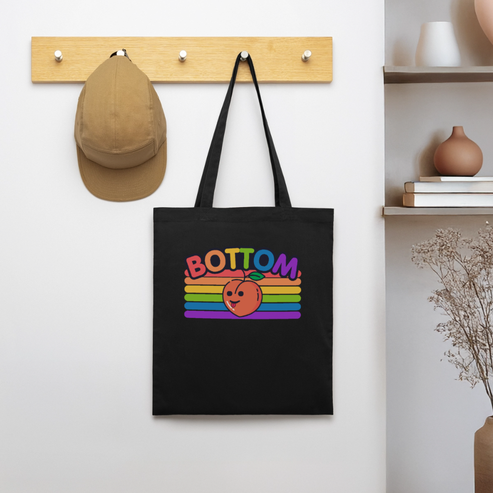 Bottom Gay by PrideLAB | Pride Bio-Stoffbeutel - Schwarz