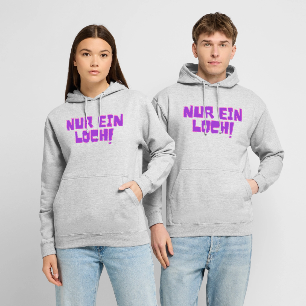 Nur ein Loch! | Kink Fetish Pride Hoodie Unisex - Hellgrau meliert
