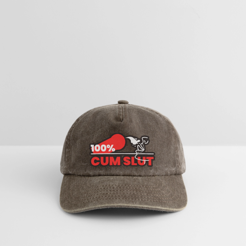 100% CUM SLUT | Kink Fetish Pride Vintage Cap - Vintage Braun