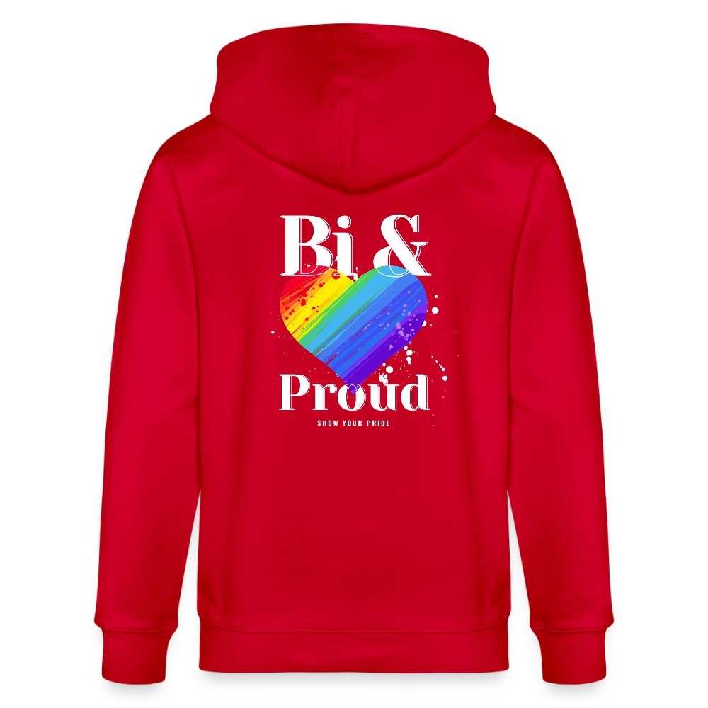 Bi & Proud | Pride Bio-Kapuzenjacke Unisex - Rot