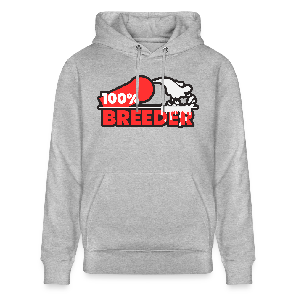 100% BREEDER | Kink Fetish Pride Bio-Hoodie Unisex - Grau meliert