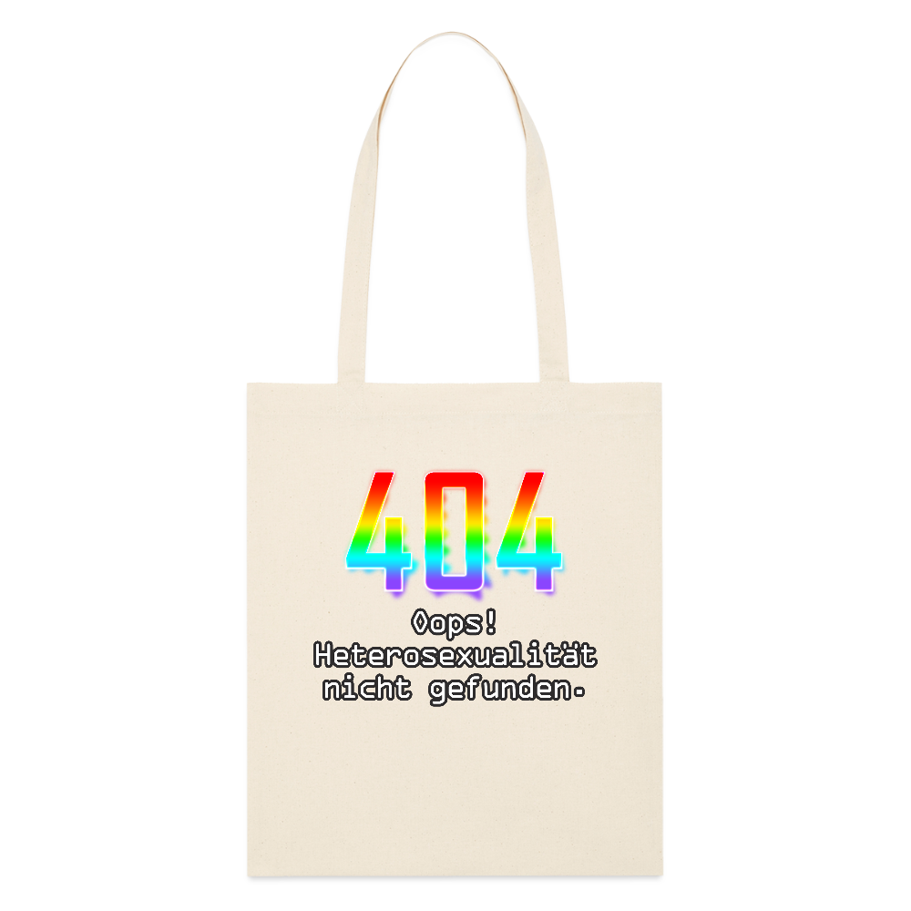 404 ERROR: Heterosexualität nicht gefunden. Pride Bio-Stoffbeutel - Weißgrau