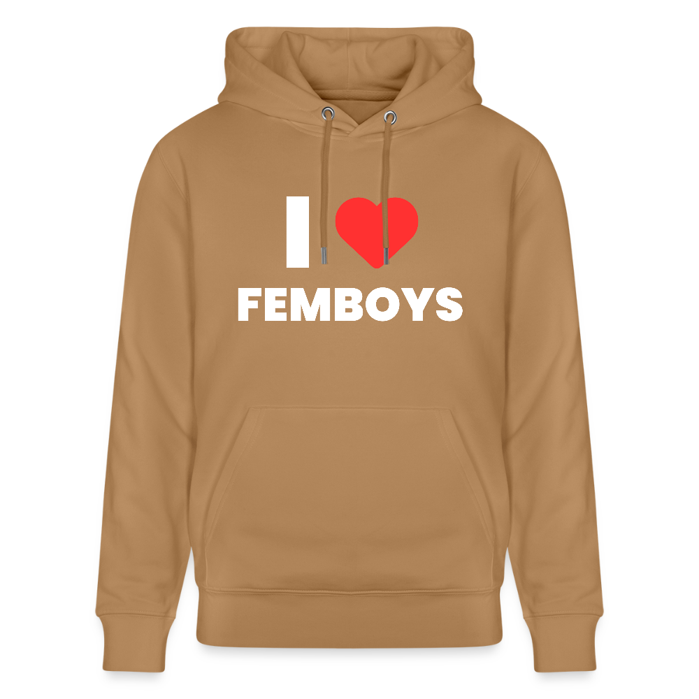 I LOVE FEMBOYS | Kink Fetish Pride Bio-Hoodie Unisex - Karamell