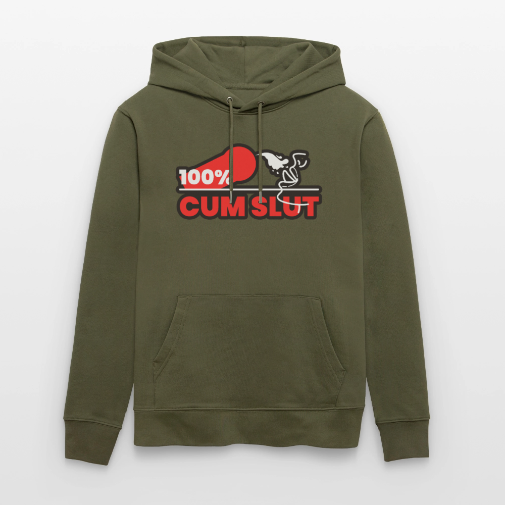 100% CUM SLUT | Kink Fetish Pride Bio-Hoodie Unisex - Khaki Grün