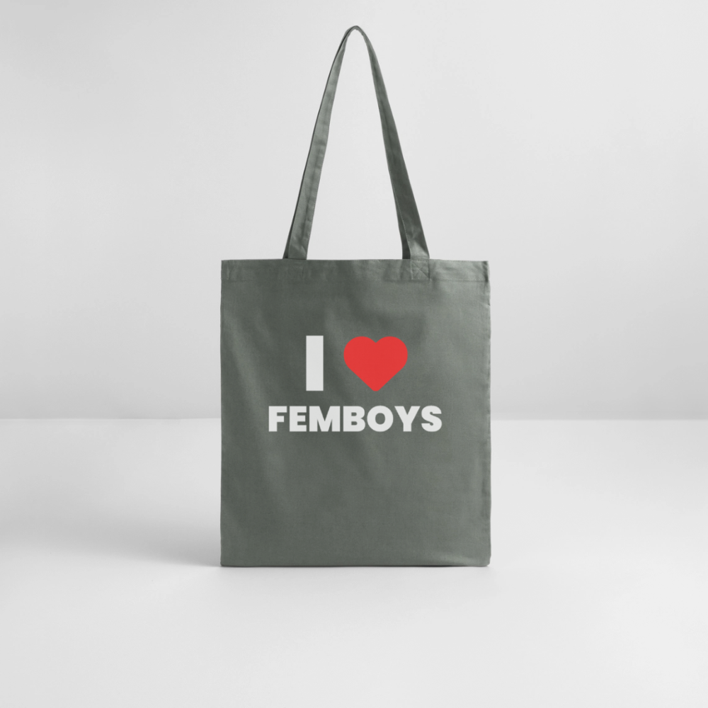 I LOVE FEMBOYS | Kink Fetish Pride Bio-Stoffbeutel - Anthrazit
