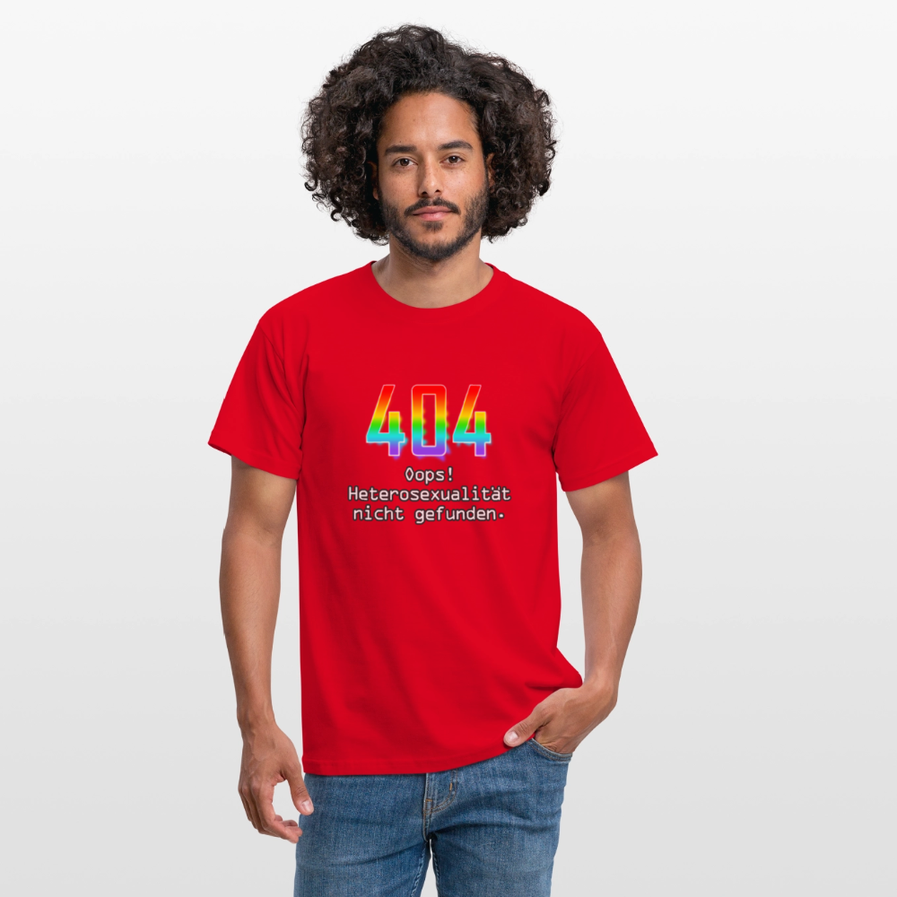 Error: 404 - Keine Heterosexualität Pride T-Shirt - Rot