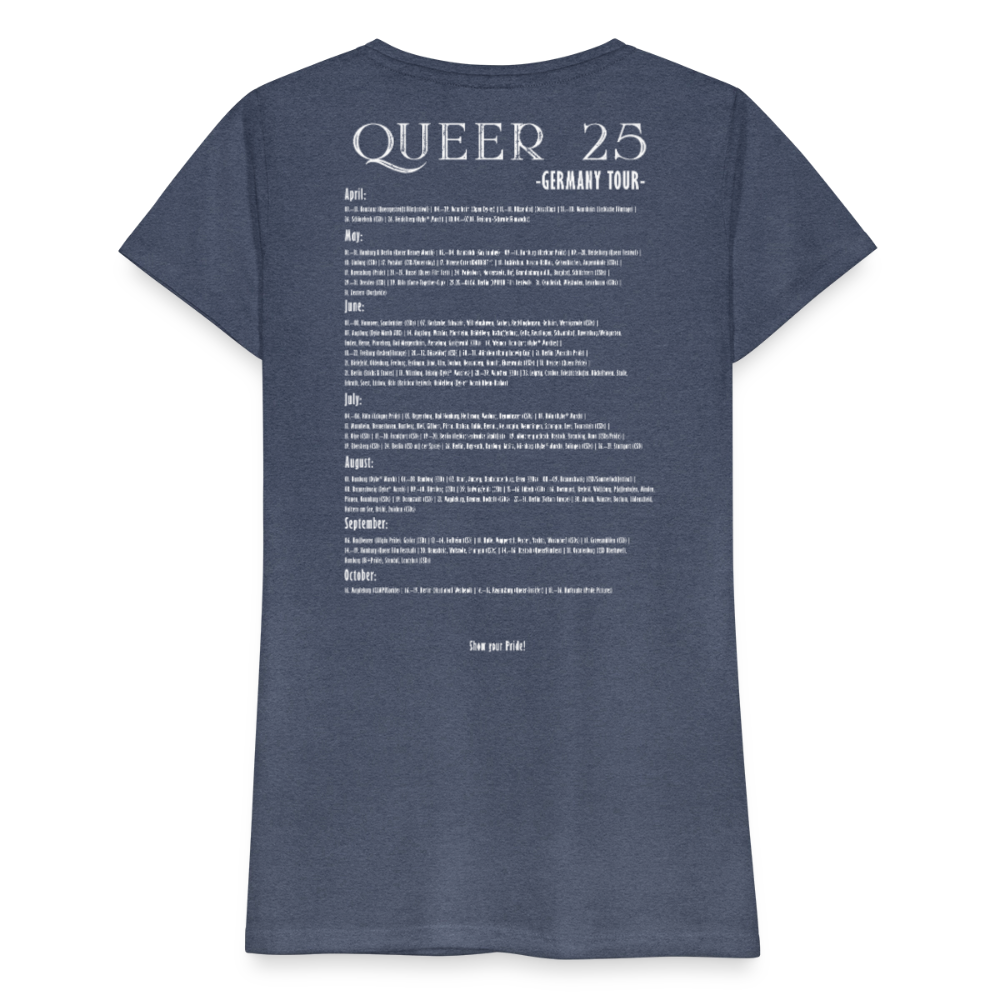 PRIDE Must Go On T-Shirt Germany Tour 2025 - tailiert (blau-meliert) - Blau meliert