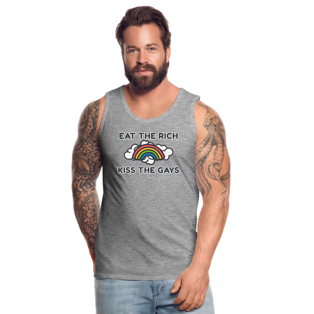 Eat the Rich, Kiss the Gays! Premium Tank Top - Grau meliert