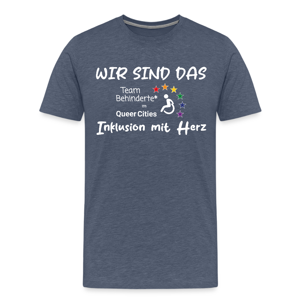 Team Behinderte – Inklusion mit Herz | Solidaritäts-Shirt - Blau meliert