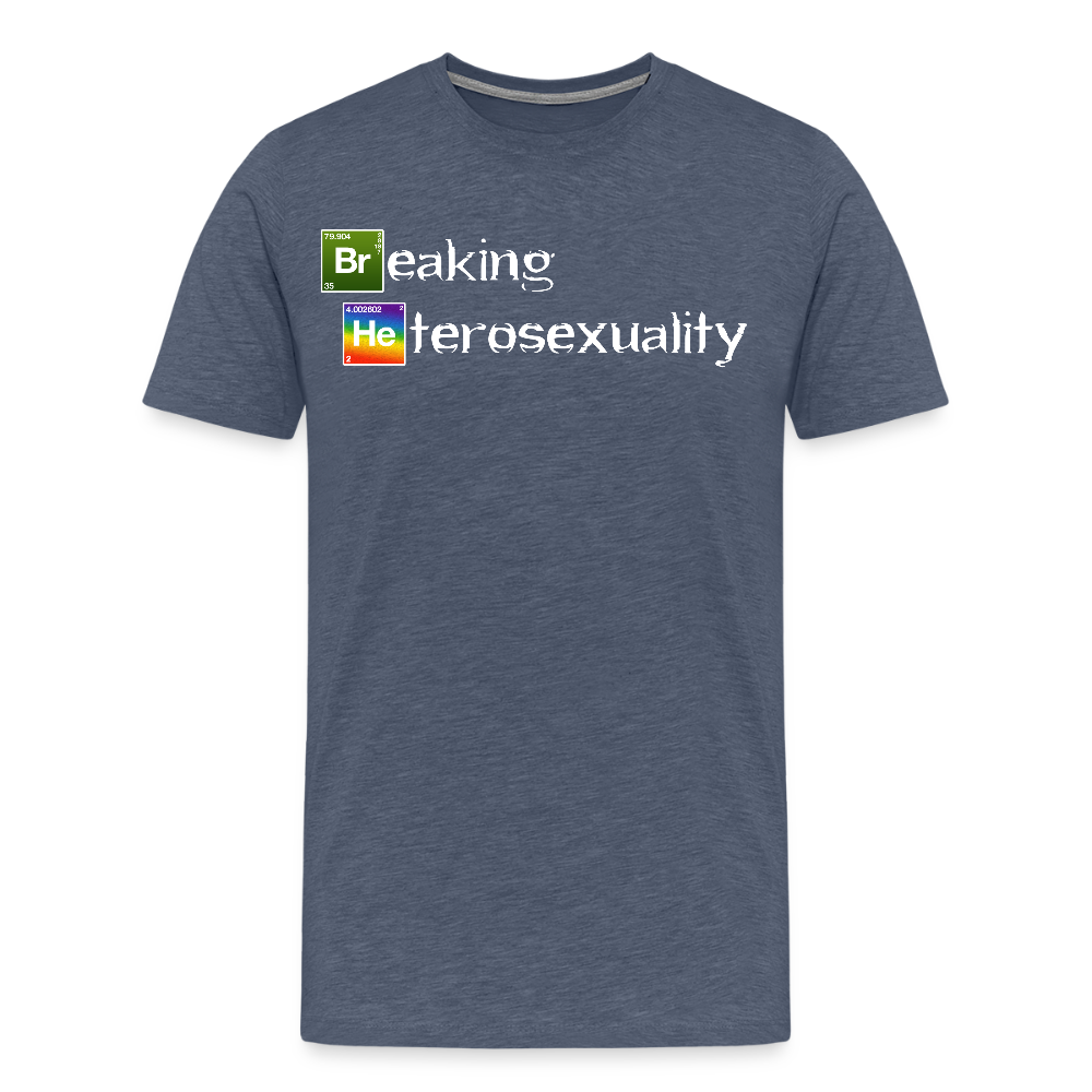 Breaking Heterosexuality Premium T-Shirt - Blau meliert