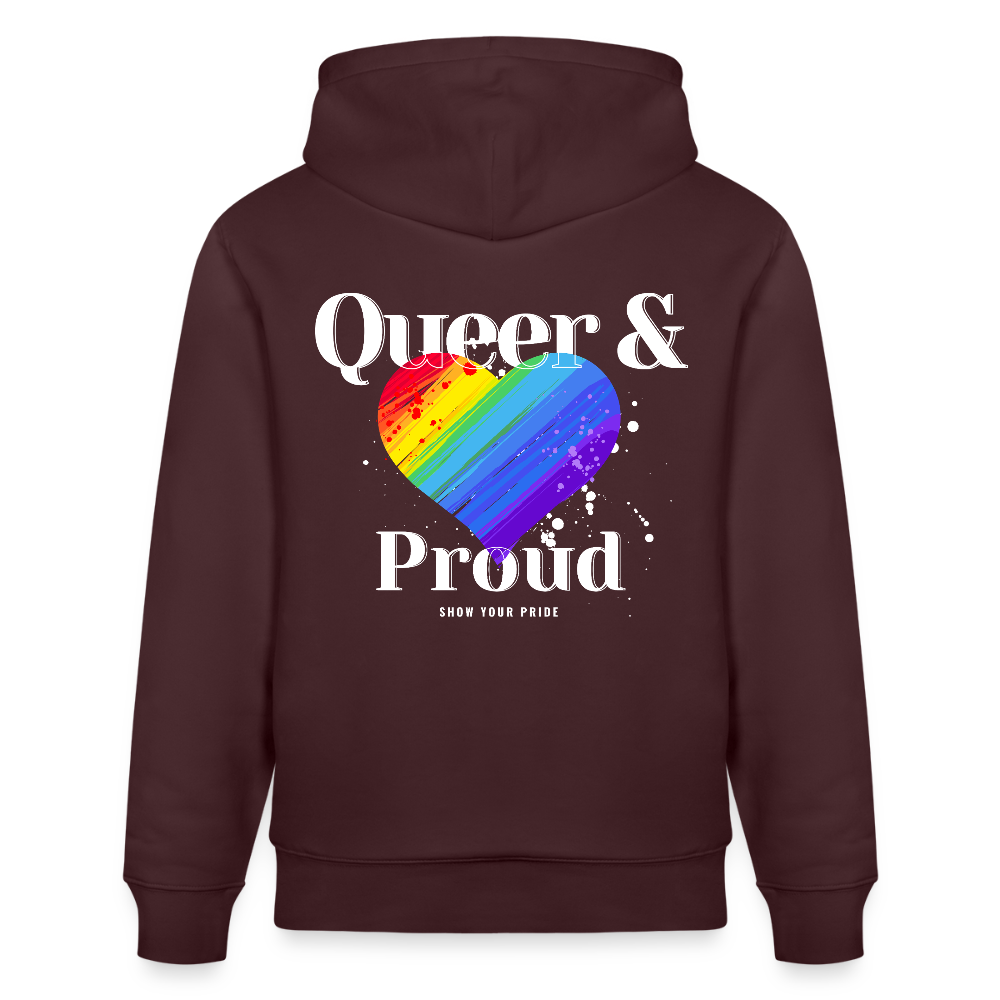 Queer & Proud | Pride Bio-Hoodie Unisex - Maroon