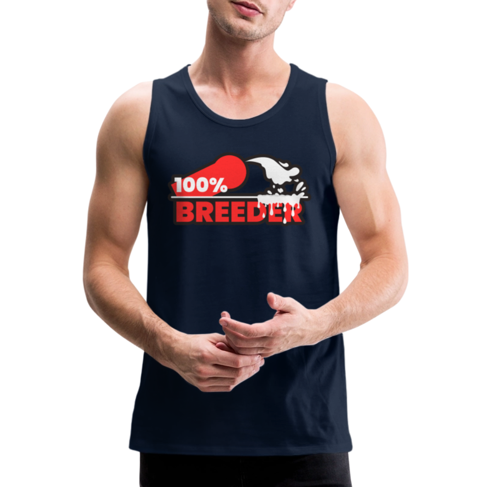 100% BREEDER | Kink Fetish Pride Premium Tank Top - Navy