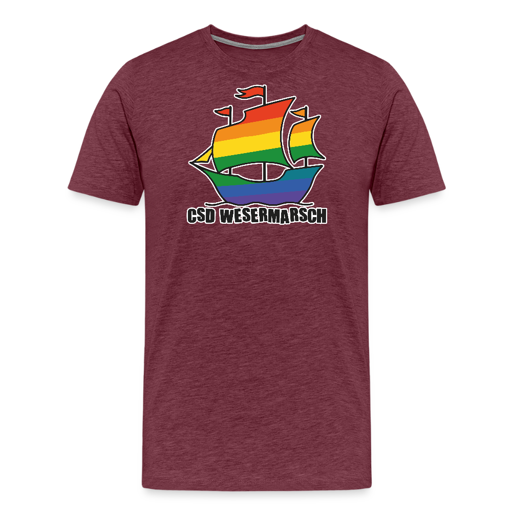 CSD Wesermarsch Premium T-Shirt - Bordeauxrot meliert
