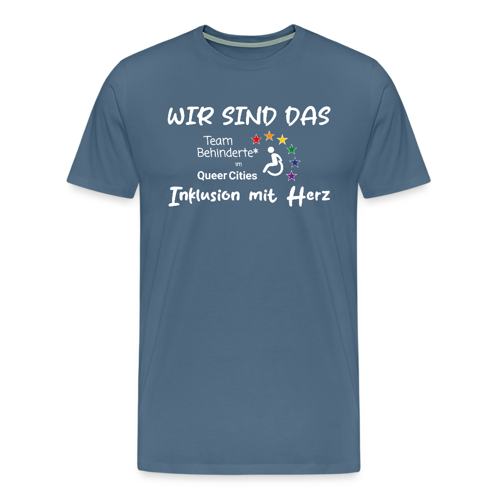 Team Behinderte – Inklusion mit Herz | Solidaritäts-Shirt - Blaugrau