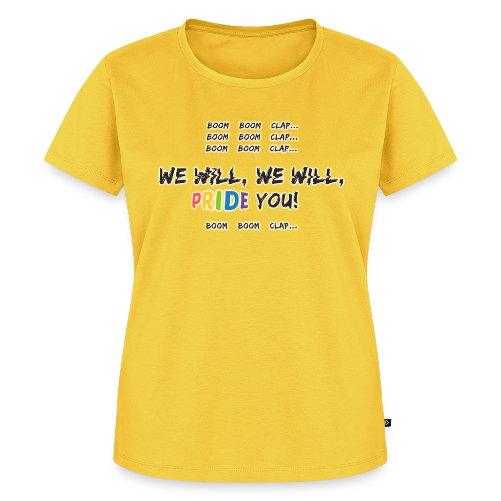 We Will PRIDE You! T-Shirt - tailliert (dunkel) - Sonnengelb