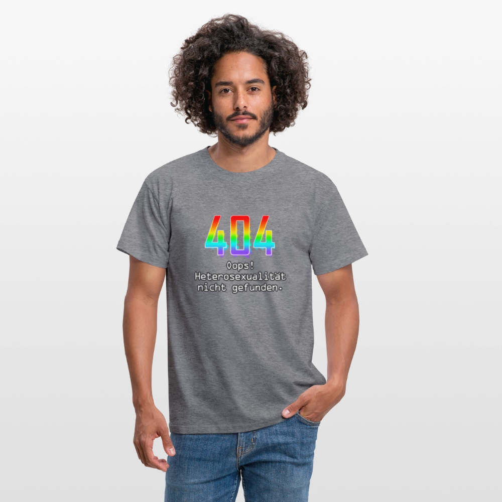 Error: 404 - Keine Heterosexualität Pride T-Shirt - Graphit meliert