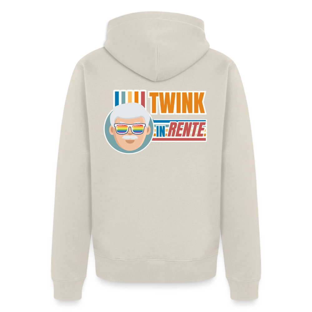 Twink in Rente Kapuzenjacke | Gay Retirement vom Jugendwahn - Beige