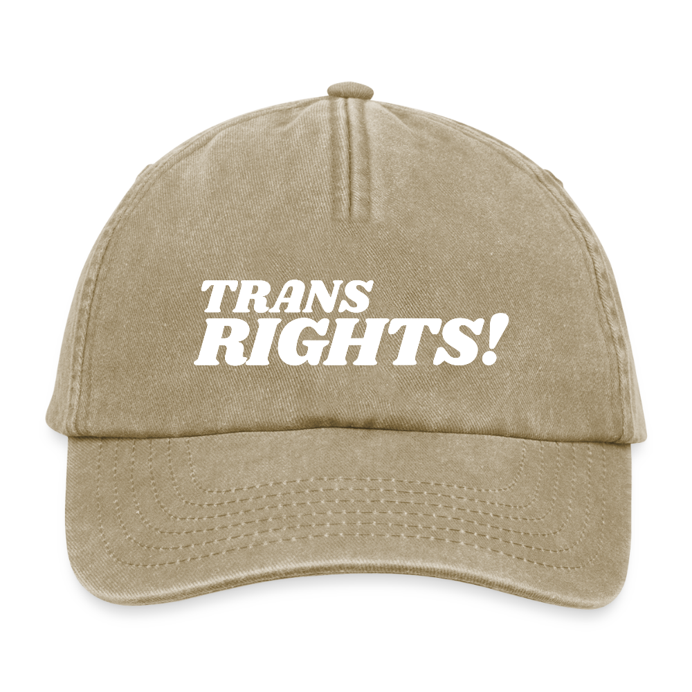 Trans Rights! | Pride Vintage Cap - Vintage Beige