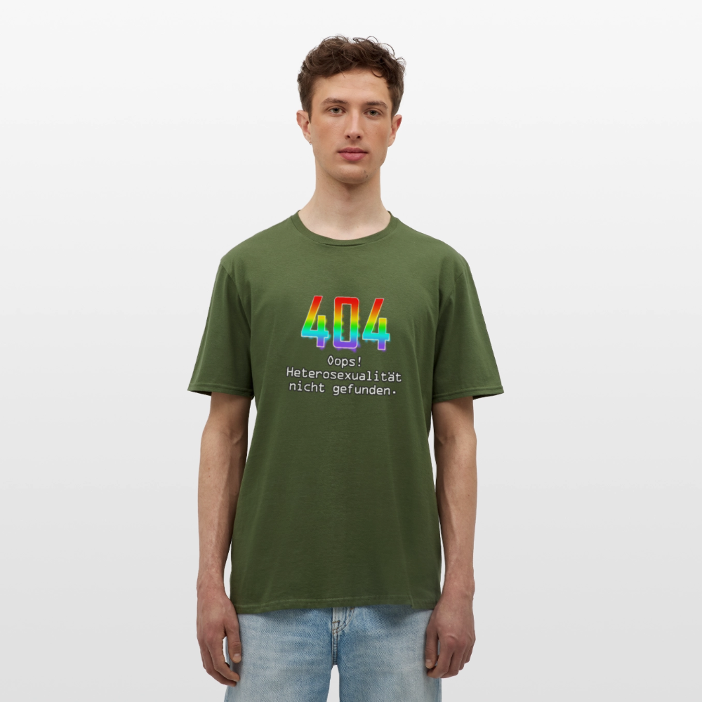 Error: 404 - Keine Heterosexualität Pride T-Shirt - Militärgrün