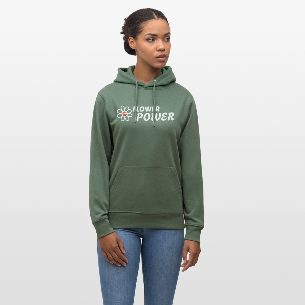 Flower Power | Lesbian Pride Bio-Hoodie Unisex - Tanngrün