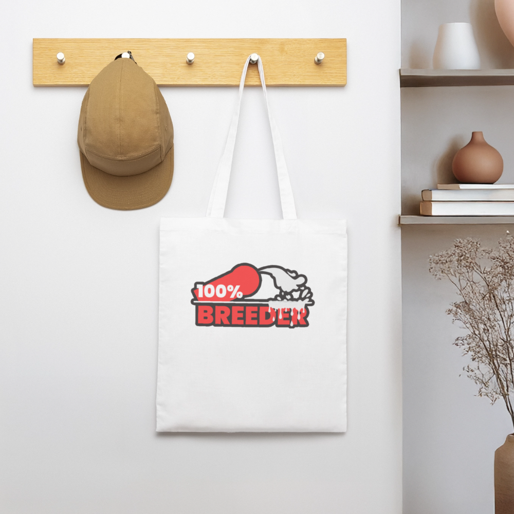 100% BREEDER | Kink Fetish Pride Bio-Stoffbeutel - Weiß