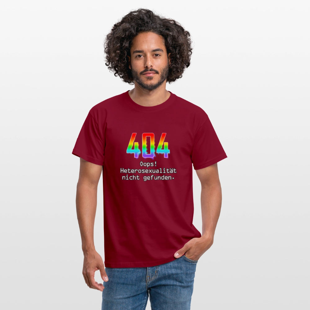 Error: 404 - Keine Heterosexualität Pride T-Shirt - Ziegelrot