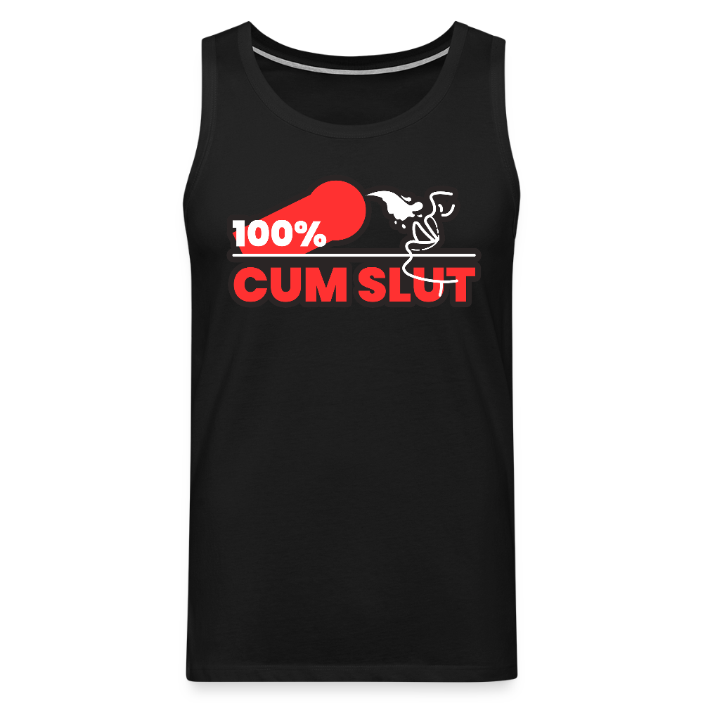 100% CUM SLUT | Kink Fetish Pride Premium Tank Top - Schwarz